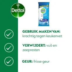 Dettol - Power & Fresh - Schoonmaakdoekjes - Oceaanfris - 4 X 80 Doekjes -Schoonmaakproducten 1199x1200 2