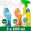 Dettol - 1,5L Allesreiniger Spray Power & Fresh - Badkamer 1x500 Ml Keuken 1x500ml Citrus 1x500ml - Voordeelverpakking