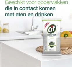 Cif Disinfect & Shine Wipes Doden 99,99% Van De Bacteriën Original Desinfecterende Schoonmaakdoekjes, Van 100% Biologisch Afbreekbaar Textiel 5 X 75 Doekjes -Schoonmaakproducten 1200x1118 1