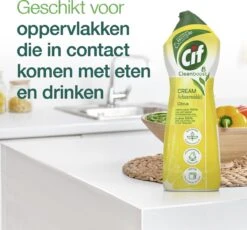 Cif CleanBoost Cream Citroen Schuurmiddel - 8 X 750 Ml - Voordeelverpakking -Schoonmaakproducten 1200x1118 2