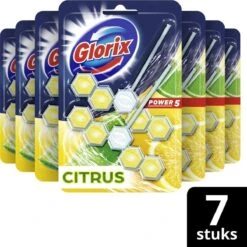 Glorix Power 5 Toiletblokken - Citroen - 7 X 2 Stuks - Voordeelverpakking -Schoonmaakproducten 1200x1198 10