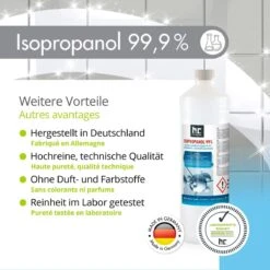 Isopropyl Alcohol - Isopropanol - IPA - Isopropyl - 99,9% Zuiver - 1000ml - Inclusief Trechter -Schoonmaakproducten 1200x1200 15