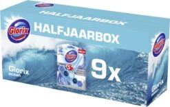 Glorix Power 5 Toiletblokken - Ocean - 9 Stuks - Halfjaarbox - Voordeelverpakking -Schoonmaakproducten 1200x760 3