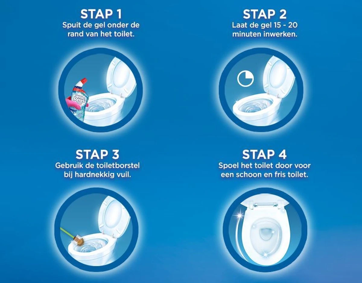 Witte Reus Toiletreiniger - Kracht Actief Gel Oceaan - Voordeelverpakking 10 X 700ml 6 Witte Reus Toiletreiniger - Kracht Actief Gel Oceaan - Voordeelverpakking 10 X 700ml - Afbeelding 6