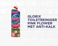 Glorix WC Powergel Toiletreiniger Pink Flower - 6 X 750 Ml - Voordeelverpakking -Schoonmaakproducten 1200x961