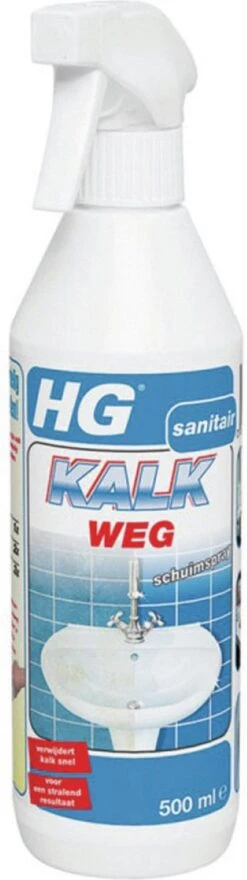 HG Kalkweg Schuimspray - 500ml - 100% Glans - Verwijdert En Voorkomt Kalk - Biologisch Afbreekbaar -Schoonmaakproducten 337x1200