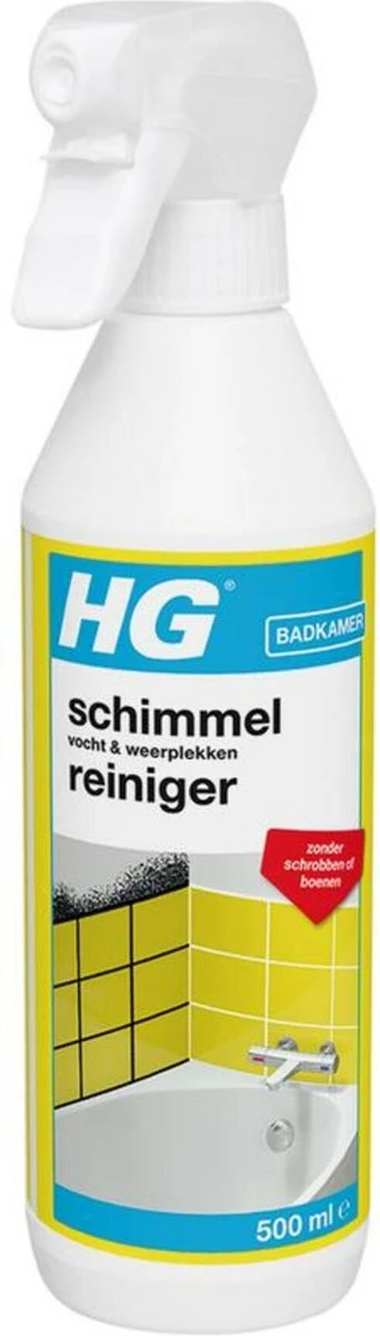 HG Schimmelreiniger - 500ml - De NR 1 Schimmelverwijderaar - Vernietigt De Hardnekkigste Schimmel - Geschikt Voor De Badkamer, Tegel-, Siliconenvoegen, Stucwerk 1 HG Schimmelreiniger - 500ml - De NR 1 Schimmelverwijderaar - Vernietigt De Hardnekkigste Schimmel - Geschikt Voor De Badkamer, Tegel-, Siliconenvoegen, Stucwerk
