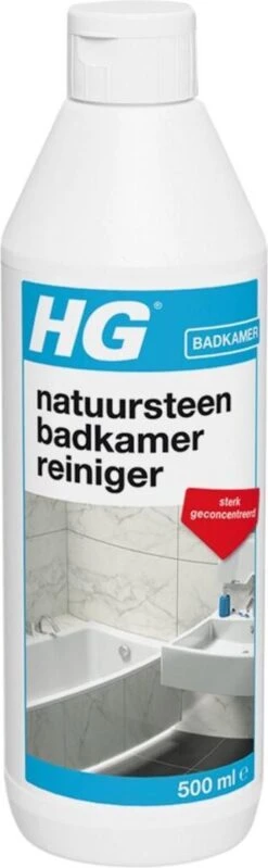 HG Natuursteen Badkamer Reiniger - 500ml - Ook Voor Marmer - Verwijdert Veilig Hardnekkig Vuil -Schoonmaakproducten 371x1200