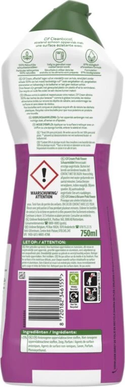 Cif CleanBoost Cream Pink Schuurmiddel - 8 X 750 Ml - Voordeelverpakking -Schoonmaakproducten 390x1200 1