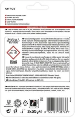 Glorix Power 5 Toiletblokken - Citroen - 7 X 2 Stuks - Voordeelverpakking -Schoonmaakproducten 774x1200