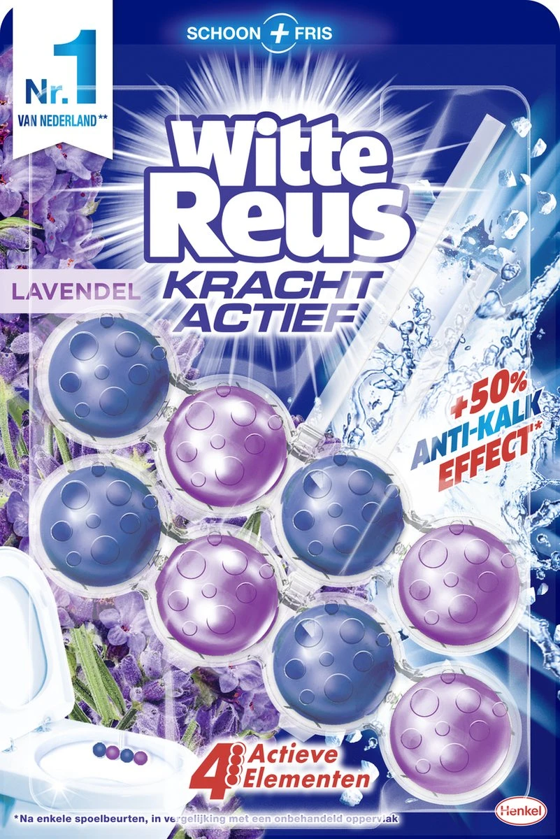 Witte Reus Kracht Actief Toiletblok - Lavendel - WC Blokjes Voordeelverpakking - 20 Stuks 2 Witte Reus Kracht Actief Toiletblok - Lavendel - WC Blokjes Voordeelverpakking - 20 Stuks - Afbeelding 2