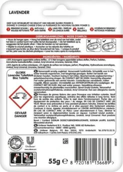 Glorix Power 5 Toiletblokken - Lavendel - 9 Stuks - Voordeelverpakking -Schoonmaakproducten 860x1200