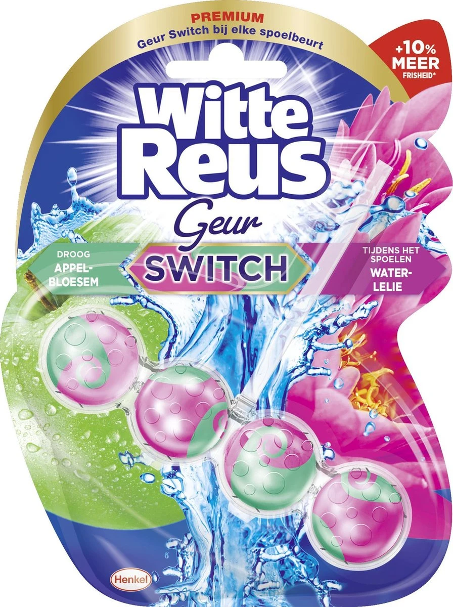 Witte Reus Toiletblok Geur Switch - Appel Waterlelie - WC Blokjes Voordeelverpakking - 10 Stuks 2 Witte Reus Toiletblok Geur Switch - Appel Waterlelie - WC Blokjes Voordeelverpakking - 10 Stuks - Afbeelding 2