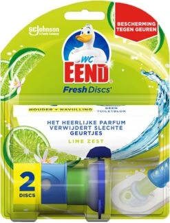 WC Eend Houder Fresh Discs Lime Zest + 3 X 6 Discs Navulling -Schoonmaakproducten 913x1200 1