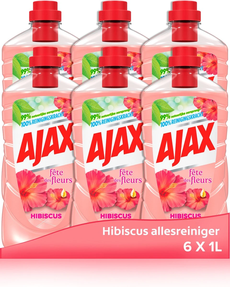 Ajax® Ajax Allesreiniger Fête Des Fleurs Hibiscus 6 X 1L - Voordeelverpakking 1 Ajax® Ajax Allesreiniger Fête Des Fleurs Hibiscus 6 X 1L - Voordeelverpakking